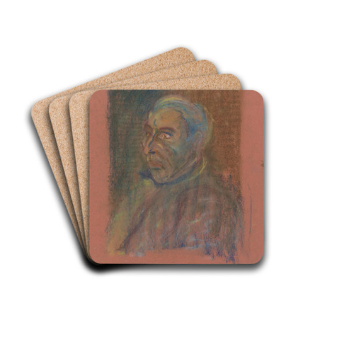 Portrait of a Man by Arnold Peter Weisz-Kubnan Drink Coasters - set of 4