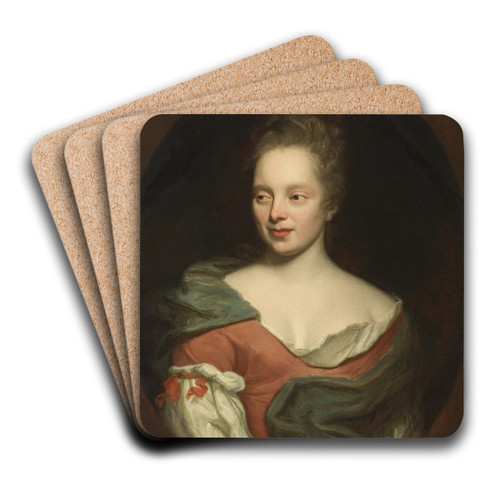 Portrait of a Lady by David Richter the Younger Art Drink Coaster set