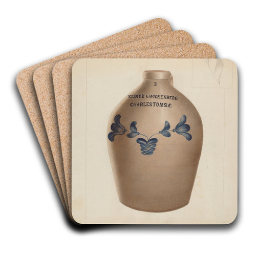 Stoneware Jug by Annie B. Johnston Art Drink Coaster set