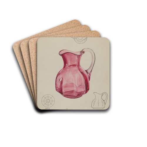 Ruby Pitcher by Ralph Atkinson Drink Coasters - set of 4 Ruby Pitcher by Ralph Atkinson Drink Coasters - set of 4
