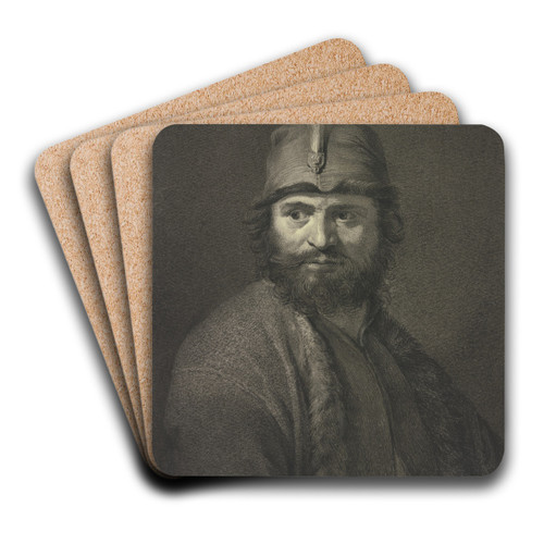 Portrt eines brtigen Mannes in polnischer Kleidung by Johannes Pieter De Frey Art Drink Coaster set Portrt eines brtigen Mannes in polnischer Kleidung by Johannes Pieter De Frey Art Drink Coaster set