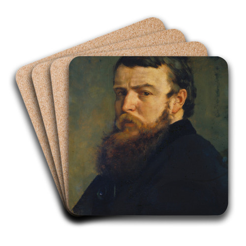Self-Portrait from Munich by Hans Thoma Art Drink Coaster set