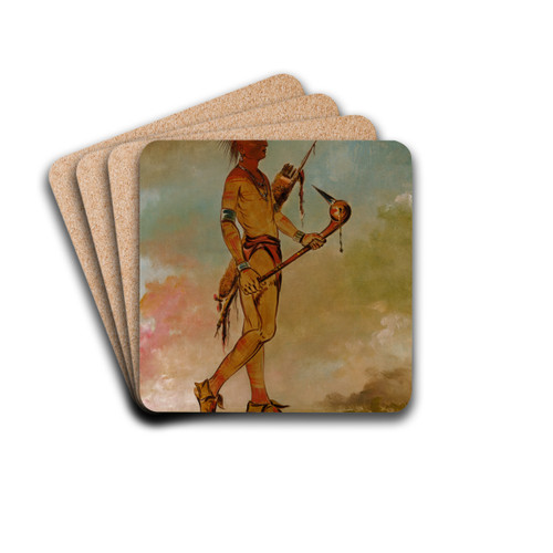 Shin-Ga-Ws-Sa, Handsome Bird by George Catlin Drink Coasters - set of 4
