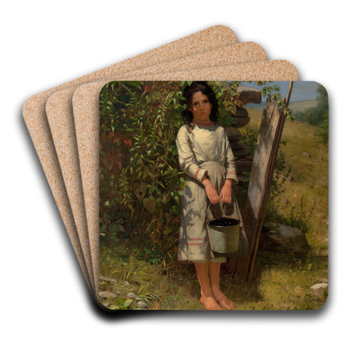 Blackberry Picking by John George Brown Art Drink Coaster set