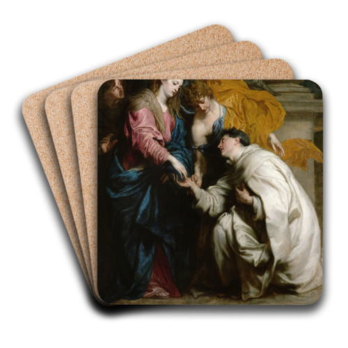 The Vision of the Blessed Hermann Joseph by Anthony van Dyck Art Drink Coaster set