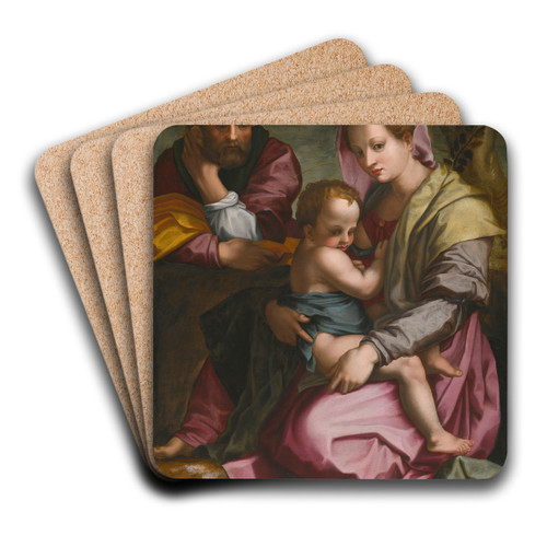 The Holy Family by Follower of Andrea del Sarto Art Drink Coaster set