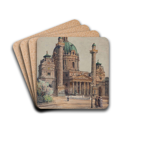 Karlskirche by Ernst Graner Drink Coasters - set of 4