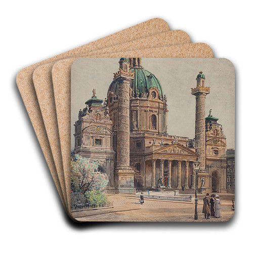 Karlskirche by Ernst Graner Art Drink Coaster set
