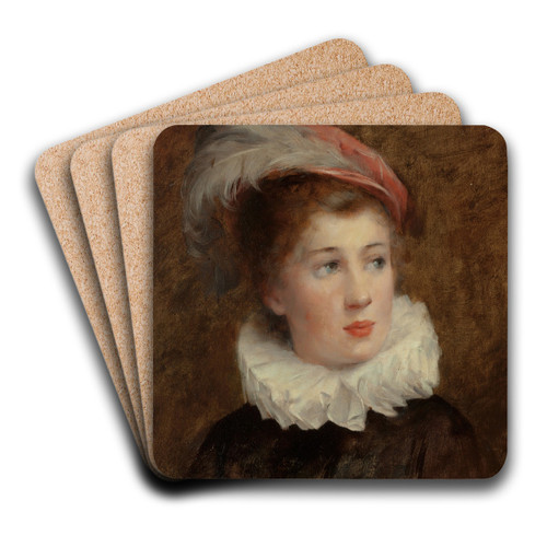 Portrait of a Young Boy by Henry Bacon Art Drink Coaster set