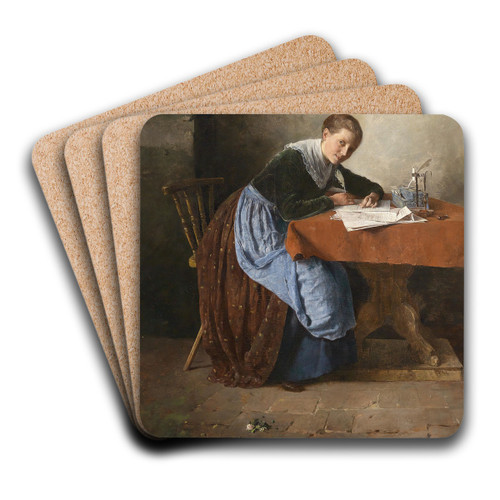 Der Liebesbrief by Adolf Hlzel Art Drink Coaster set Der Liebesbrief by Adolf Hlzel Art Drink Coaster set