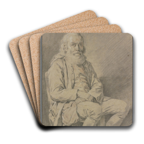 Bildnis eines sitzenden alten Mannes by Nicolas Bernard Lpici Art Drink Coaster set