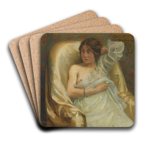 Le lever du matin by Jean Joseph Weerts Art Drink Coaster set
