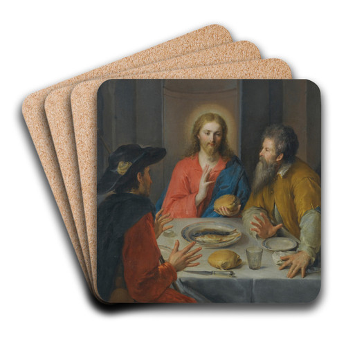 Supper At Emmaus by Roman School Art Drink Coaster set