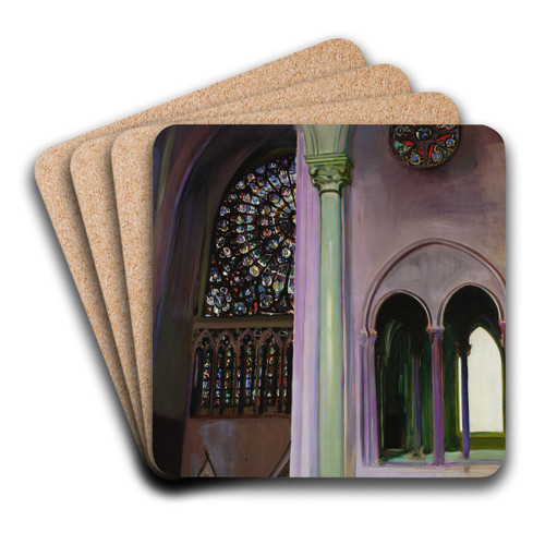 Fragment of interior of the Notre-Dame cathedral in Paris by Konrad Krzyanowski Art Drink Coaster set