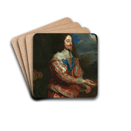 Portrait of Charles I (1600-1649) by Anthony van Dyck Drink Coasters - set of 4