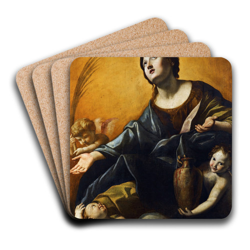 Saint Praxedis by Giovanni Lanfranco Art Drink Coaster set