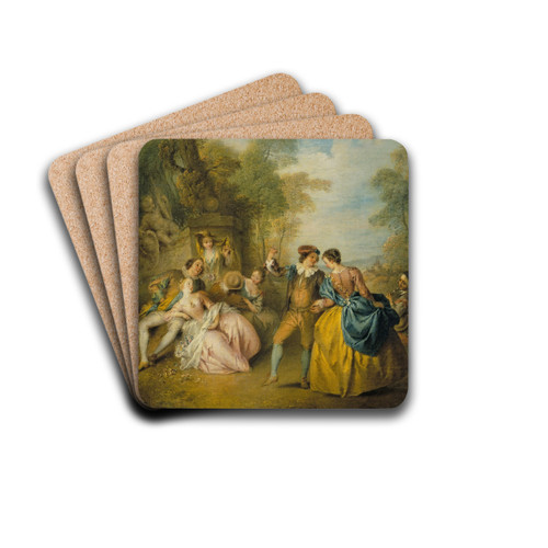 La Danse (The Dance) by Jean-Baptiste Pater Drink Coasters - set of 4 La Danse (The Dance) by Jean-Baptiste Pater Drink Coasters - set of 4