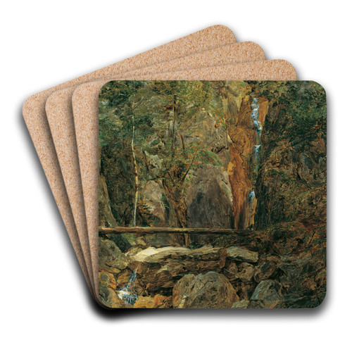 Die Rettenbachwildnis bei Ischl by Ferdinand Georg Waldmller Art Drink Coaster set