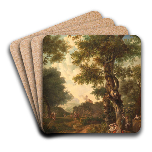 Arcadisch landschap met reizigers by Jurriaan Andriessen Art Drink Coaster set