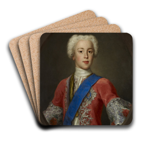 Prince Charles Edward Stuart, 1720 by Antonio David Art Drink Coaster set