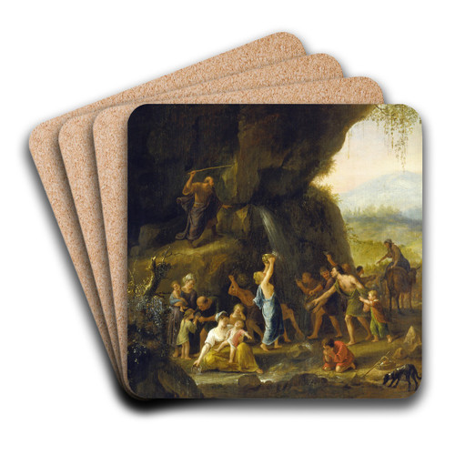 Moses Striking the Rock by Jan Steen Art Drink Coaster set