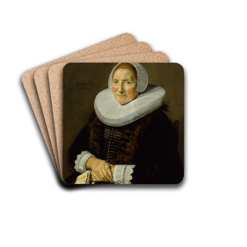 Portrait of a Woman by Frans Hals Drink Coasters - set of 4