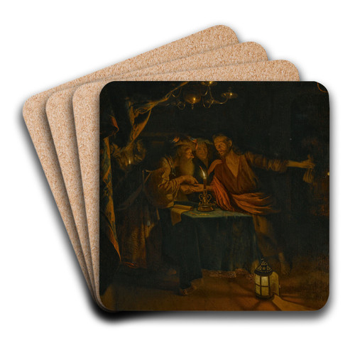 The betrayal of Judas by Godfried Schalcken Art Drink Coaster set