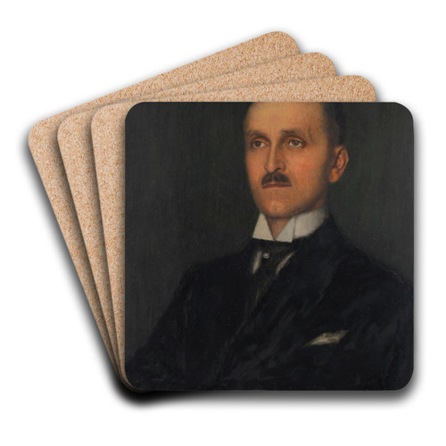 Herrenbildnis (Heinrich Butzer) by Franz von Stuck Art Drink Coaster set