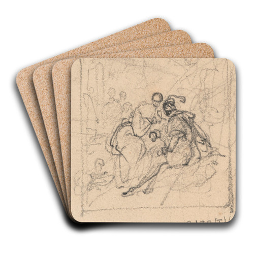 Man and Woman by Nicaise De Keyser Art Drink Coaster set