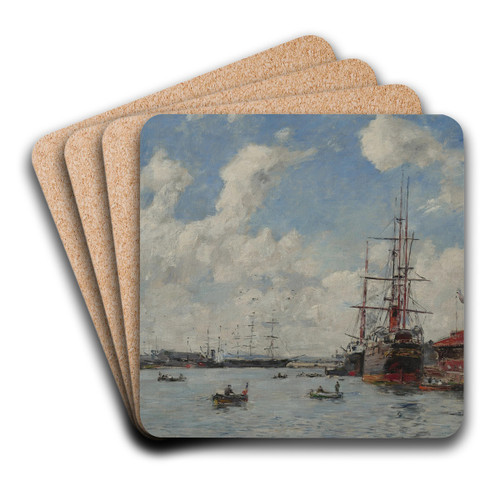 Le Havre, le bassin de l'Eure by Eugne Boudin Art Drink Coaster set