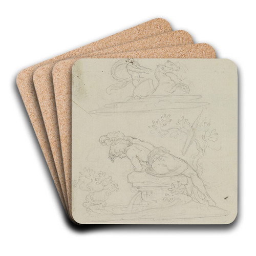 Narziss, sich im Wasser spiegelnd by Moritz von Schwind Art Drink Coaster set