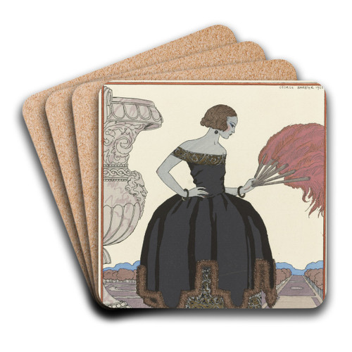 Pavane ; Robe du soir, de Worth by George Barbier Art Drink Coaster set