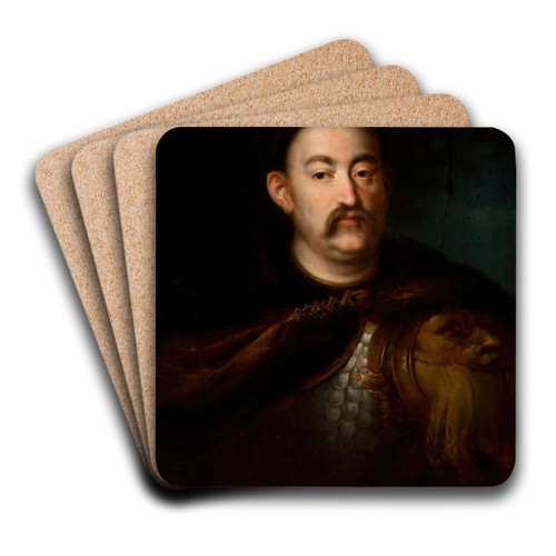 Portrait of King John III Sobieski by Rafa Hadziewicz Art Drink Coaster set Portrait of King John III Sobieski by Rafa Hadziewicz Art Drink Coaster set