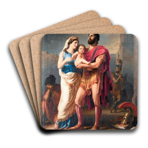 Thefarewell Of Hector To Andromaque And Astyanax by Carl Friedrich Deckler Art Drink Coaster set Thefarewell Of Hector To Andromaque And Astyanax by Carl Friedrich Deckler Art Drink Coaster set