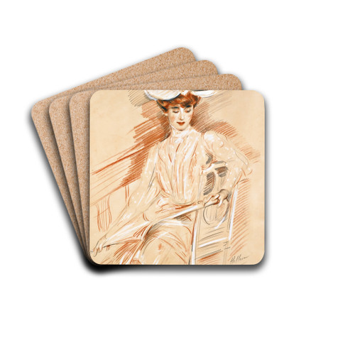 LeParasol by Paul Csar Helleu Drink Coasters - set of 4