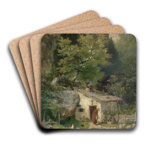 Der Einsiedler by Ludwig Sckell Art Drink Coaster set