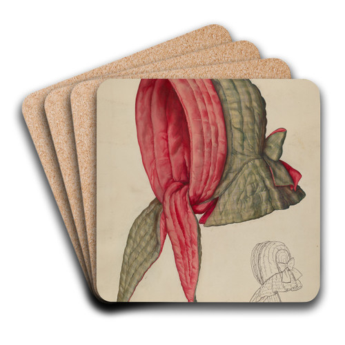 Sleighing Bonnet by Lillian Causey Art Drink Coaster set