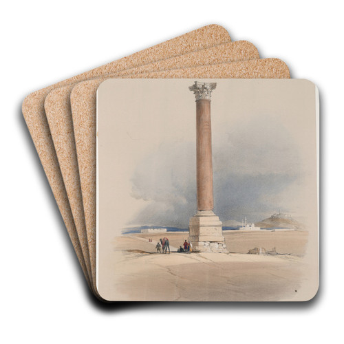 Pompey's Pillar, Alexandria. by David Roberts Art Drink Coaster set