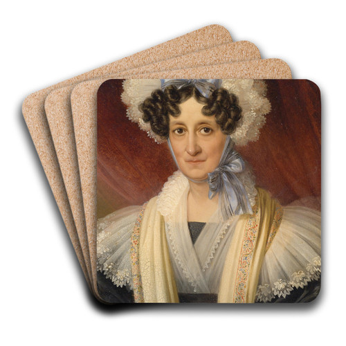 Dame mit Spitzenhaube by Johann Nepomuk Ender Art Drink Coaster set