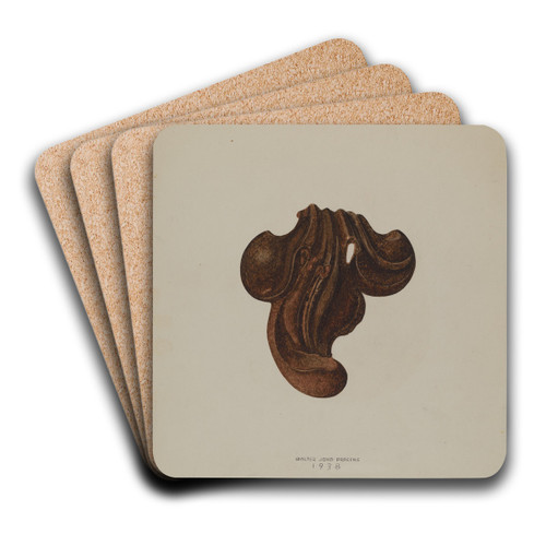 Ornamental Iron Leaf by Walter Praefke Art Drink Coaster set Ornamental Iron Leaf by Walter Praefke Art Drink Coaster set