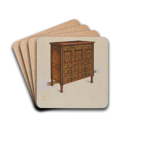 Hadley Chest by Victor F. Muollo Drink Coasters - set of 4 Hadley Chest by Victor F. Muollo Drink Coasters - set of 4