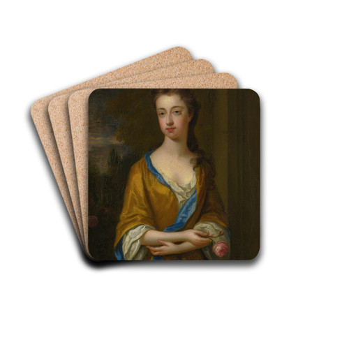 Portrait Of The Duchess Of Newcastle by Sir Godfrey Kneller Drink Coasters - set of 4 Portrait Of The Duchess Of Newcastle by Sir Godfrey Kneller Drink Coasters - set of 4