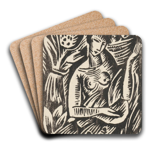 Dziewczyna z owocami by Wacaw Wsowicz Art Drink Coaster set