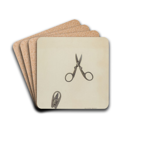 Scissors by Wellington Blewett Drink Coasters - set of 4 Scissors by Wellington Blewett Drink Coasters - set of 4