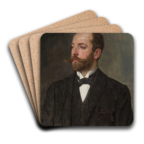 Portrait of a man by Wilhelm Trbner Art Drink Coaster set