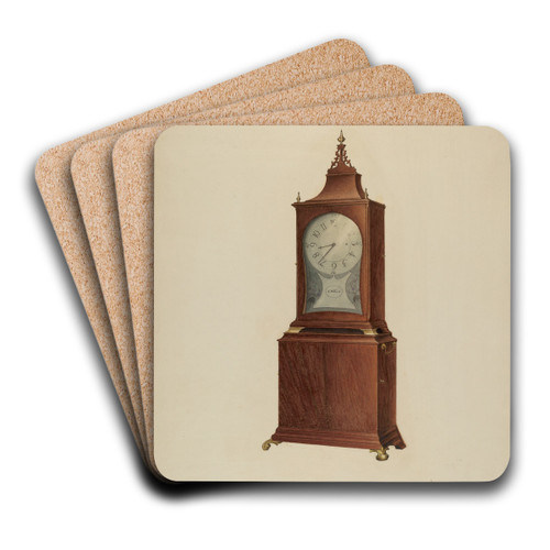 Shelf Clock by James Fisher Art Drink Coaster set