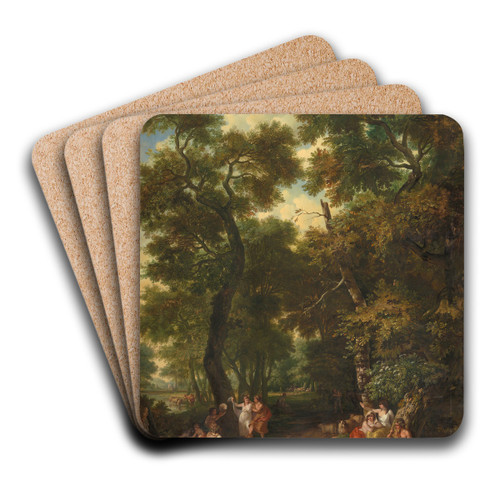 Arcadisch landschap met musicerende en dansende herders by Jurriaan Andriessen Art Drink Coaster set