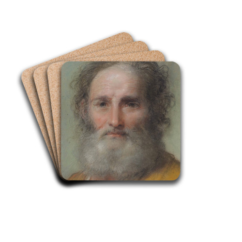 Head of a Bearded Man by Benedetto Luti Drink Coasters - set of 4