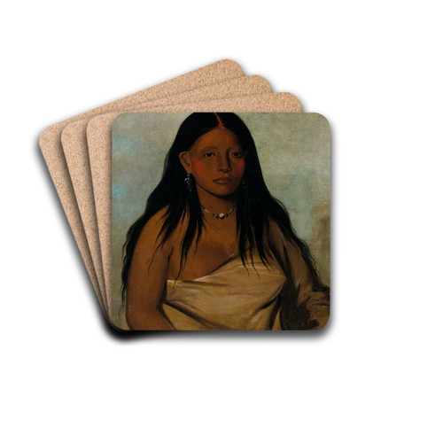 Sh-De-Ah, Wild Sage, a Wichita Woman by George Catlin Drink Coasters - set of 4