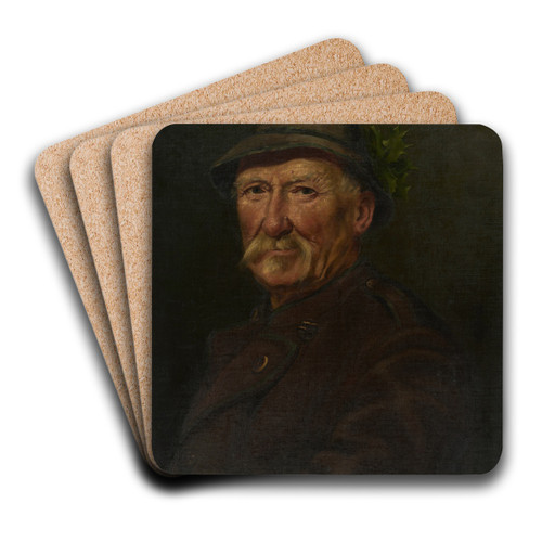 Portrait of a Hunter by Ferdinand Keller Art Drink Coaster set